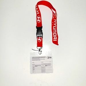 New Hyundai Red Logo Lanyard & Vaccine Card Holder